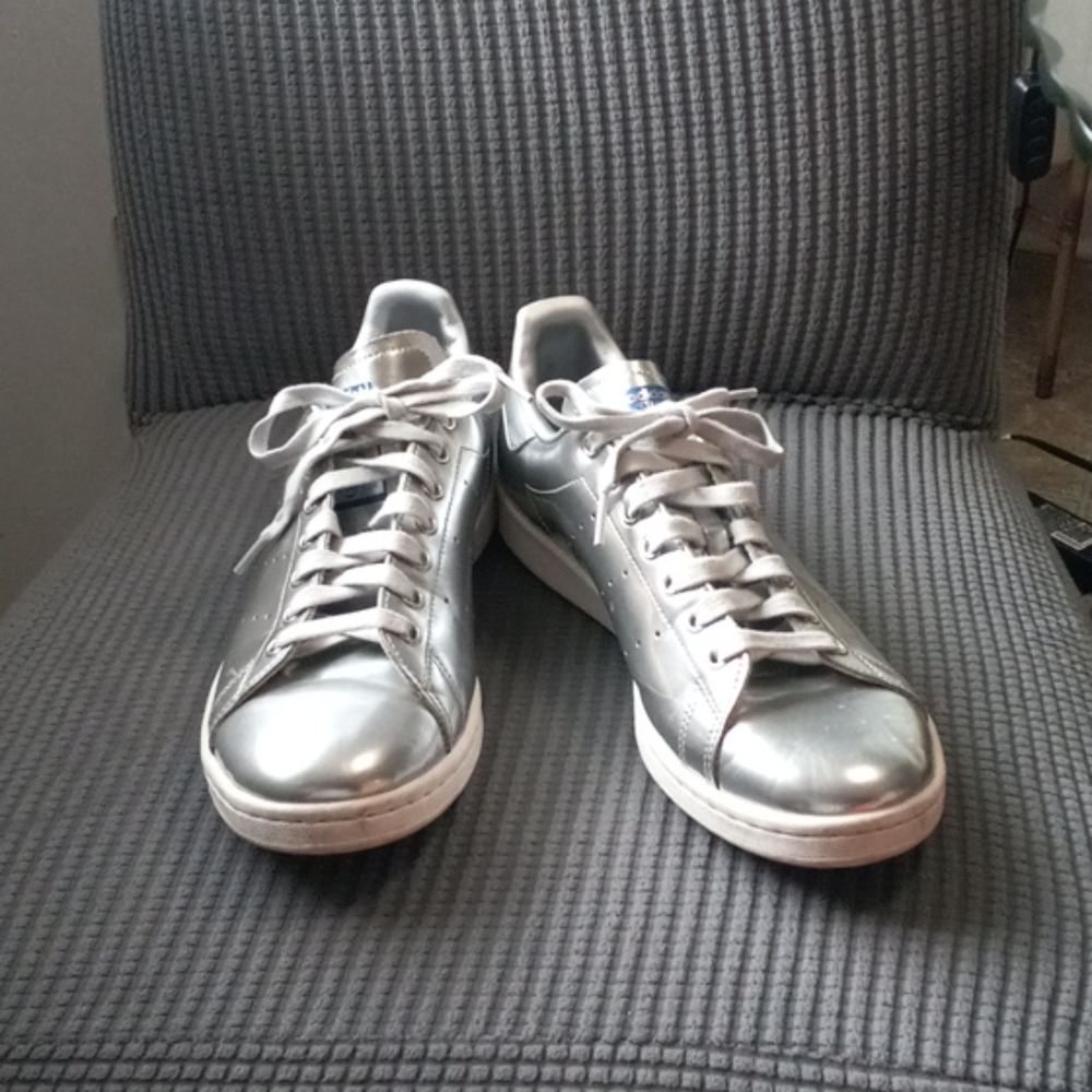 Adidas Stan Smith Men Silver Sz 9
